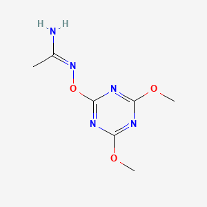 molecular formula C7H11N5O3 B13127711 N-((4,6-Dimethoxy-1,3,5-triazin-2-yl)oxy)acetimidamide 