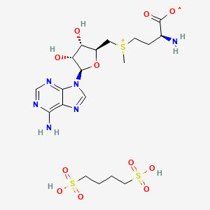 molecular formula C19H32N6O11S3+ B13127722 S-Adenosylmethionine1,4-butanedisulfonate 