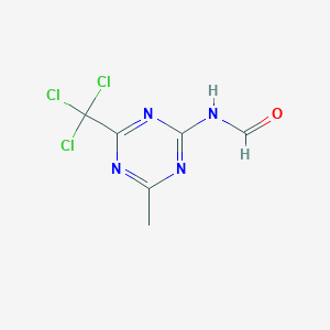 molecular formula C6H5Cl3N4O B13127728 N-[4-methyl-6-(trichloromethyl)-1,3,5-triazin-2-yl]formamide CAS No. 30357-56-3