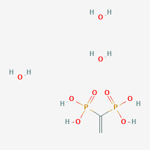 molecular formula C2H12O9P2 B13127799 Ethene-1,1-diylbis(phosphonic acid) trihydrate 