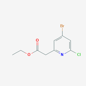 molecular formula C9H9BrClNO2 B13127822 ethyl 2-(4-bromo-6-chloropyridin-2-yl)acetate 