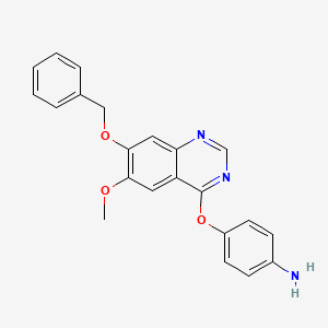 molecular formula C22H19N3O3 B13127830 4-((7-(Benzyloxy)-6-methoxyquinazolin-4-yl)oxy)aniline 