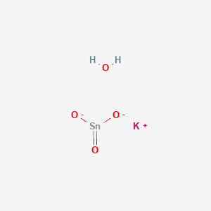 molecular formula H2KO4Sn- B13127833 Dipotassiumdioxido-oxotintrihydrate 