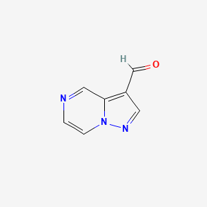 molecular formula C7H5N3O B13127856 Pyrazolo[1,5-a]pyrazine-3-carbaldehyde 