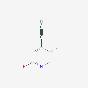 molecular formula C8H6FN B13127861 4-Ethynyl-2-fluoro-5-methylpyridine 