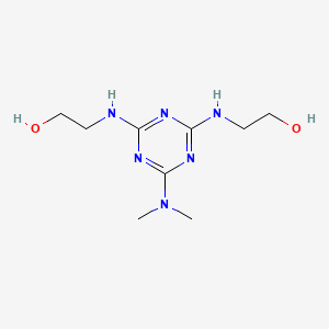 molecular formula C9H18N6O2 B13127890 2,2'-((6-(Dimethylamino)-1,3,5-triazine-2,4-diyl)bis(azanediyl))diethanol CAS No. 92569-07-8