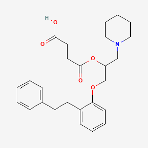 molecular formula C26H33NO5 B13127898 4-Oxo-4-((1-(2-phenethylphenoxy)-3-(piperidin-1-yl)propan-2-yl)oxy)butanoicacid 