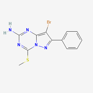 molecular formula C12H10BrN5S B13127974 8-Bromo-4-(methylthio)-7-phenylpyrazolo[1,5-A][1,3,5]triazin-2-amine CAS No. 690275-79-7