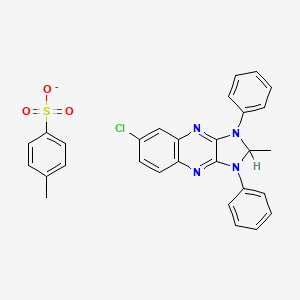 molecular formula C29H24ClN4O3S- B13127979 6-Chloro-1,3-diphenyl-2-methylimidazo(4,5-b)quinoxalinium, 4-methylbenzenesulfonic acid salt CAS No. 25983-11-3