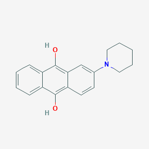 molecular formula C19H19NO2 B13127991 2-(Piperidin-1-YL)anthracene-9,10-diol CAS No. 88299-45-0