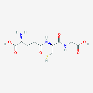 molecular formula C10H17N3O6S B13127992 (2R)-2-amino-5-[[(2S)-1-(carboxymethylamino)-1-oxo-3-sulfanylpropan-2-yl]amino]-5-oxopentanoic acid 