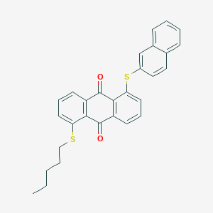 molecular formula C29H24O2S2 B13128044 1-[(Naphthalen-2-yl)sulfanyl]-5-(pentylsulfanyl)anthracene-9,10-dione CAS No. 116239-45-3