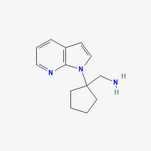 molecular formula C13H17N3 B13128111 Cyclopentanemethanamine,1-(1H-pyrrolo[2,3-b]pyridin-1-yl)- 