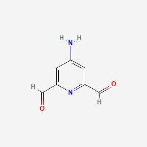 molecular formula C7H6N2O2 B13128155 4-Aminopyridine-2,6-dicarbaldehyde 