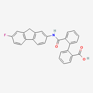 molecular formula C27H18FNO3 B13128170 2'-(7-Fluoro-9H-fluoren-2-ylcarbamoyl)biphenyl-2-carboxylic acid CAS No. 25680-01-7