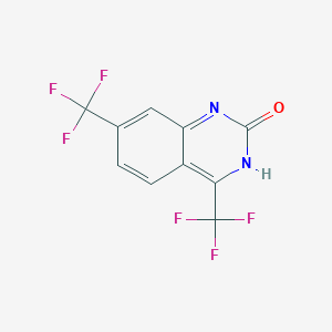 molecular formula C10H4F6N2O B13128185 4,7-Bis(trifluoromethyl)quinazolin-2(1H)-one 