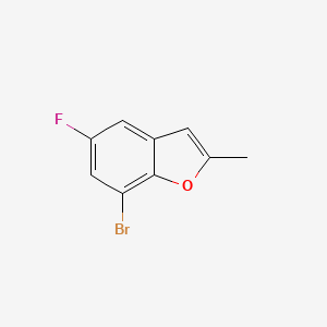 molecular formula C9H6BrFO B13128199 7-Bromo-5-fluoro-2-methylbenzofuran 