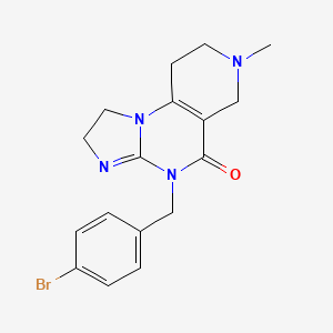 molecular formula C17H19BrN4O B13128205 4-(4-Bromobenzyl)-7-methyl-1,2,6,7,8,9-hexahydroimidazo[1,2-a]pyrido[3,4-e]pyrimidin-5(4H)-one 