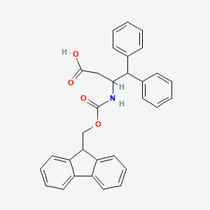 molecular formula C31H27NO4 B13128227 (S)-3-(Fmoc-amino)-4,4-diphenyl-butyric acid 