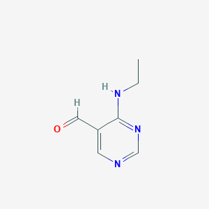 molecular formula C7H9N3O B13128236 4-(Ethylamino)pyrimidine-5-carbaldehyde 