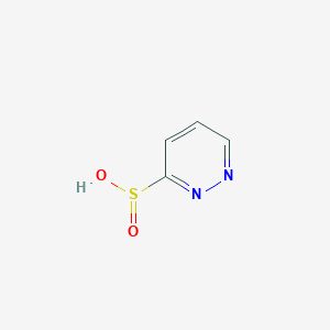 molecular formula C4H4N2O2S B13128253 Pyridazine-3-sulfinicacid 