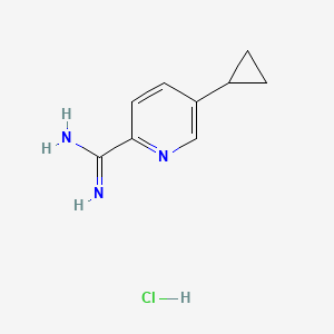 molecular formula C9H12ClN3 B13128309 5-Cyclopropylpicolinimidamidehydrochloride 