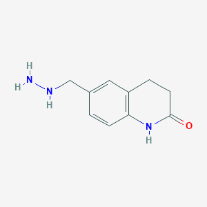 molecular formula C10H13N3O B13128311 6-(Hydrazinylmethyl)-3,4-dihydroquinolin-2(1H)-one 