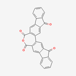 molecular formula C28H12O5 B13128317 16-oxaheptacyclo[16.11.0.02,14.04,12.06,11.020,28.021,26]nonacosa-1(18),2(14),3,6,8,10,12,19,21,23,25,28-dodecaene-5,15,17,27-tetrone CAS No. 28820-39-5