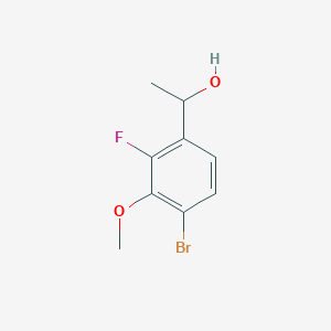 molecular formula C9H10BrFO2 B13128321 1-(4-Bromo-2-fluoro-3-methoxyphenyl)ethanol 