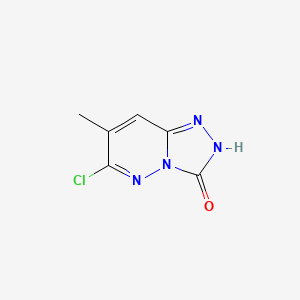 molecular formula C6H5ClN4O B13128384 6-Chloro-7-methyl-[1,2,4]triazolo[4,3-b]pyridazin-3(2H)-one 