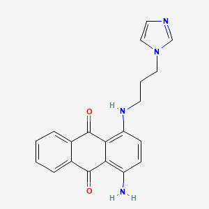 molecular formula C20H18N4O2 B13128417 1-Amino-4-{[3-(1H-imidazol-1-yl)propyl]amino}anthracene-9,10-dione CAS No. 911239-27-5