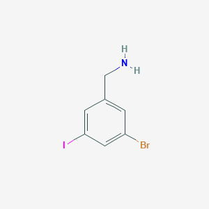 molecular formula C7H7BrIN B13128442 (3-Bromo-5-iodophenyl)methanamine 