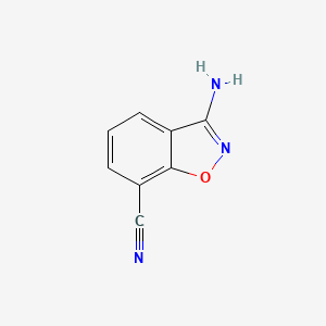 molecular formula C8H5N3O B13128443 3-Aminobenzo[d]isoxazole-7-carbonitrile 