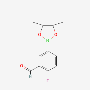 molecular formula C13H16BFO3 B1312845 2-氟-5-(4,4,5,5-四甲基-1,3,2-二氧杂硼环-2-基)苯甲醛 CAS No. 443776-94-1