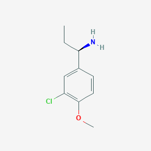 molecular formula C10H14ClNO B13128507 (R)-1-(3-Chloro-4-methoxyphenyl)propan-1-amine 