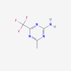 molecular formula C5H5F3N4 B13128514 s-Triazine, 2-amino-4-methyl-6-(trifluoromethyl)- CAS No. 29181-69-9