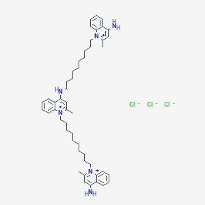 molecular formula C50H69Cl3N6 B13128531 1-[10-[[1-[10-(4-Amino-2-methylquinolin-1-ium-1-yl)decyl]-2-methylquinolin-1-ium-4-yl]amino]decyl]-2-methylquinolin-1-ium-4-amine;trichloride 