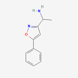 molecular formula C11H12N2O B13128533 1-(5-Phenylisoxazol-3-yl)ethanamine 