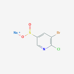 molecular formula C5H2BrClNNaO2S B13128554 Sodium 5-bromo-6-chloropyridine-3-sulfinate 