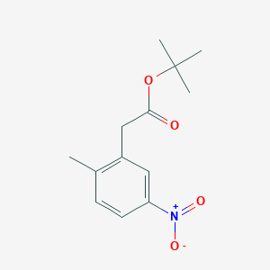 molecular formula C13H17NO4 B13128567 tert-Butyl2-(2-methyl-5-nitrophenyl)acetate 