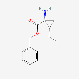 molecular formula C13H17NO2 B13128575 benzyl (1S,2S)-1-amino-2-ethylcyclopropane-1-carboxylate 