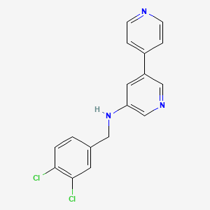 molecular formula C17H13Cl2N3 B13128623 [3,4'-Bipyridin]-5-amine, N-[(3,4-dichlorophenyl)methyl]- CAS No. 821784-10-5