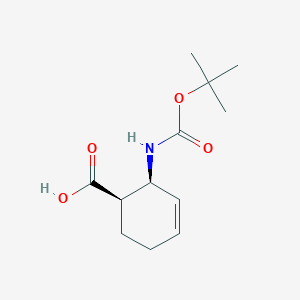 molecular formula C12H19NO4 B1312863 顺式-2-叔丁氧羰基氨基-环己-3-烯羧酸 CAS No. 233600-33-4