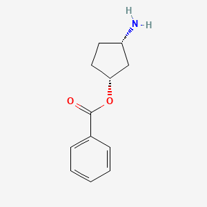 molecular formula C12H15NO2 B13128641 (1R,3S)-3-Aminocyclopentanol benzoic acid 