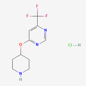 B1312865 4-(Piperidin-4-yloxy)-6-(trifluoromethyl)pyrimidine hydrochloride CAS No. 872880-66-5