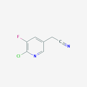 molecular formula C7H4ClFN2 B13128674 2-(6-Chloro-5-fluoropyridin-3-yl)acetonitrile 