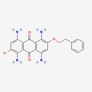 molecular formula C22H19BrN4O3 B13128685 1,4,5,8-Tetraamino-2-bromo-6-(2-phenylethoxy)anthracene-9,10-dione CAS No. 88602-97-5