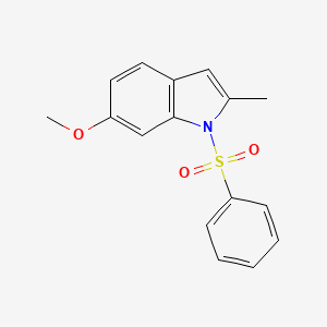 molecular formula C16H15NO3S B13128692 6-Methoxy-2-methyl-1-(phenylsulfonyl)-1H-indole CAS No. 582319-12-8