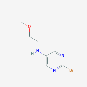 molecular formula C7H10BrN3O B13128699 5-Pyrimidinamine,2-bromo-N-(2-methoxyethyl)- 