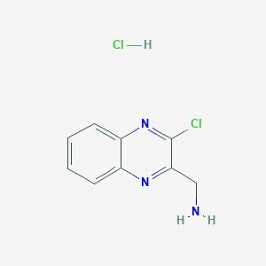 molecular formula C9H9Cl2N3 B13128704 (3-Chloroquinoxalin-2-yl)methanamine hydrochloride 